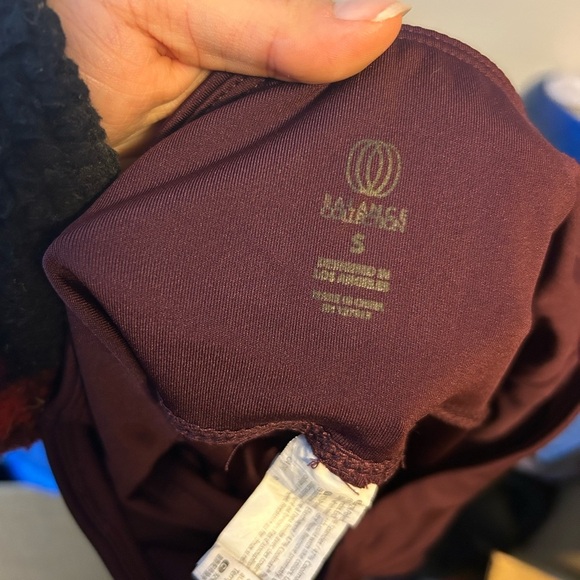 Balance Collection Burgundy Mesh Ankle Leggings - Picture 3 of 5